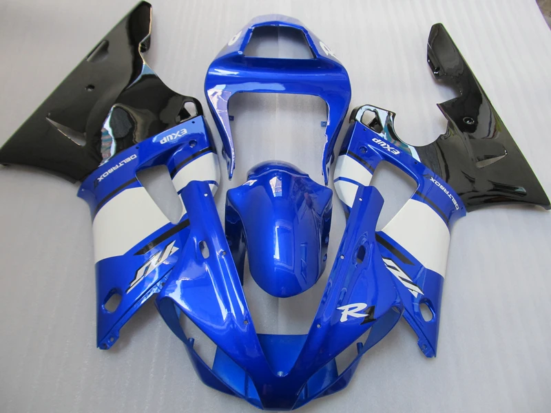 100% injection mold fairing kit for YAMAHA YZFR1 2000 2001 blue white black fairings set YZF R1 00 01 SZ23 | Автомобили и