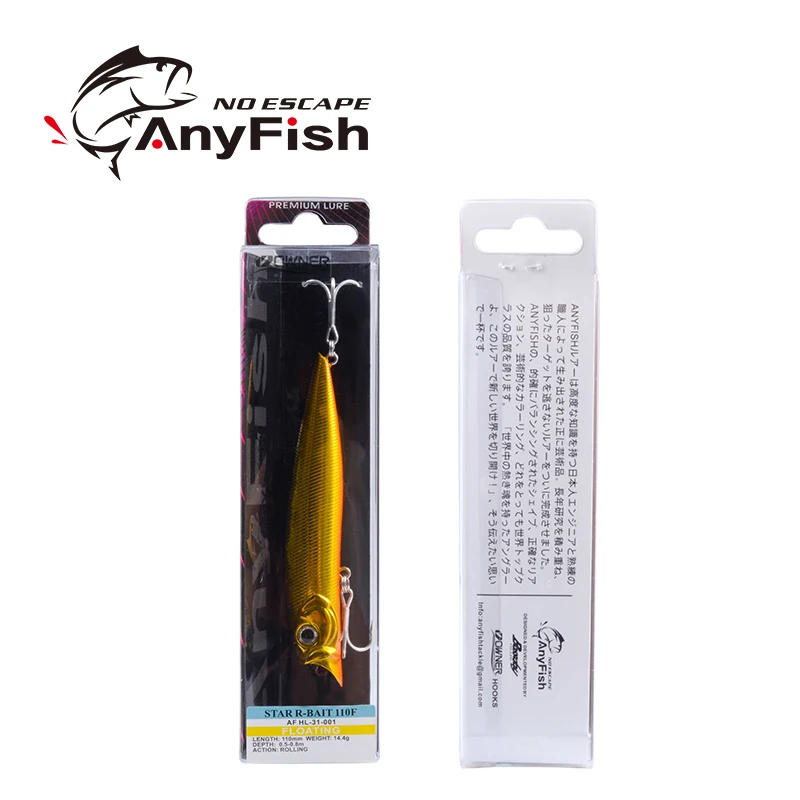 Рыболовная приманка ANYFISH WISE R-BAIT 110F гольян 110 мм 14 4 г глубина 0 5-0 8 м Дизайн Крючки