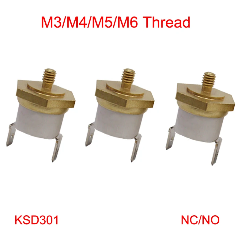 1 шт. 200 205 210 градусов M3 M4 M5 M6 Медь Hex резьбе KSD301 250 В 10A нормально замкнутый открытым