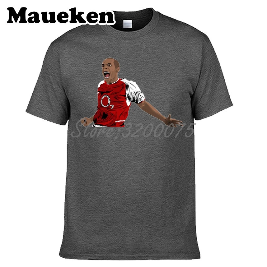 Мужская футболка с круглым вырезом Thierry Henry 14 France Legend The king of highbury W17062508 | одежда