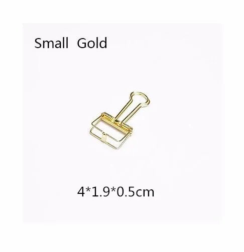 12pcs small Gold 12 шт./компл. 8 цветов милые Kawaii металлическая для бумаги зажимы скобы Офисные школьные принадлежности зажимы фото сообщения билета файл хранения - Цвет: 12pcs small Gold