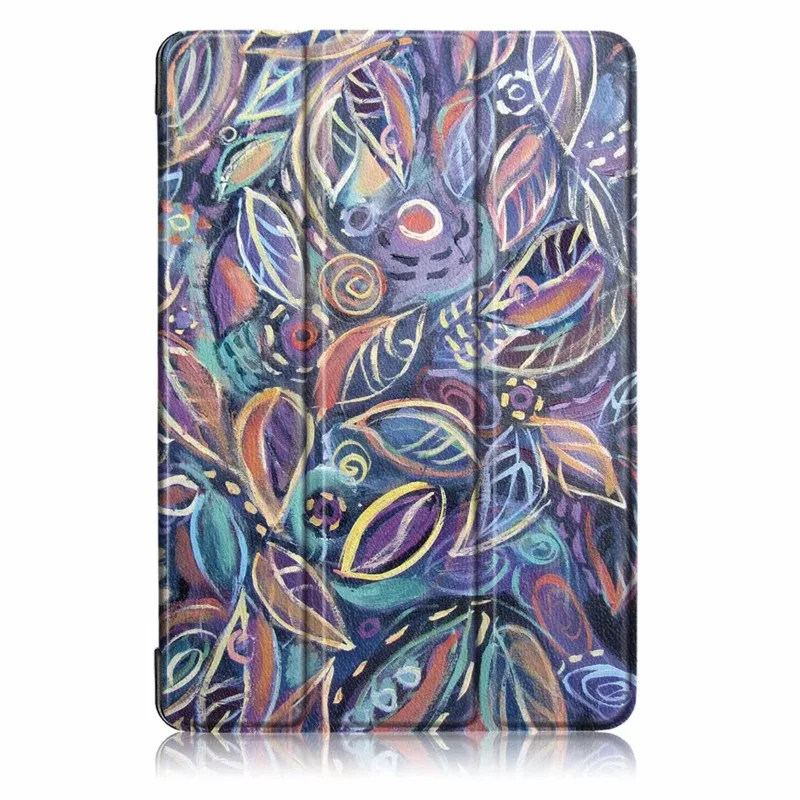 Colorful leaves Магнитный кожаный чехол-подставка с принтом для huawei MediaPad T5 10 AGS2-W09 AGS-L09 Honor Pad 5 10,1 дюймов, чехол для планшета+ пленка+ ручка - Цвет: Colorful leaves