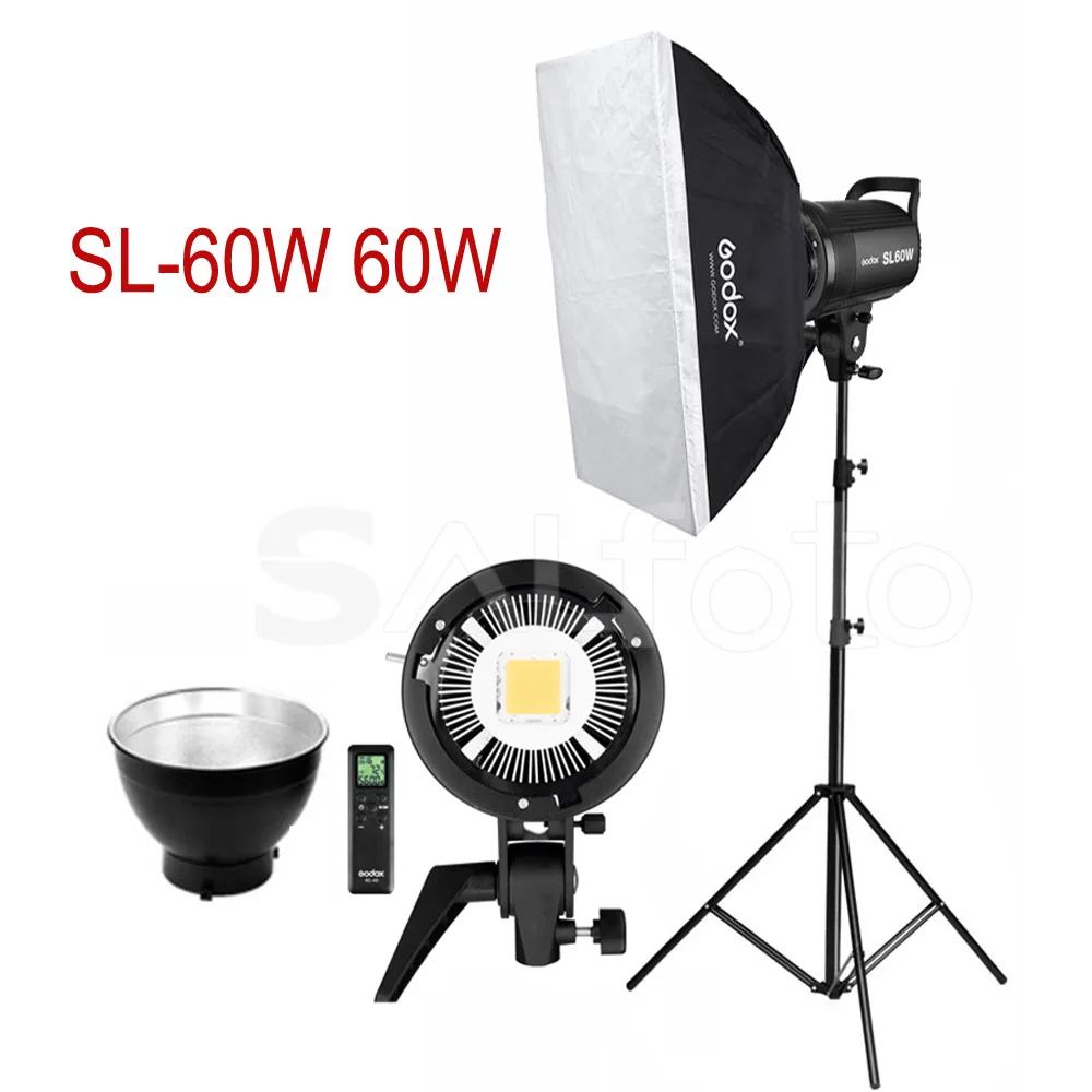 Godox SL-60W SL-100W SL-150W SL-200W светодиодный видео свет 60*90 см софтбокс 2,8 метровая подставка комплект 5600 K SL60W SL100W SL150W SL200W освещение - Цвет: Белый