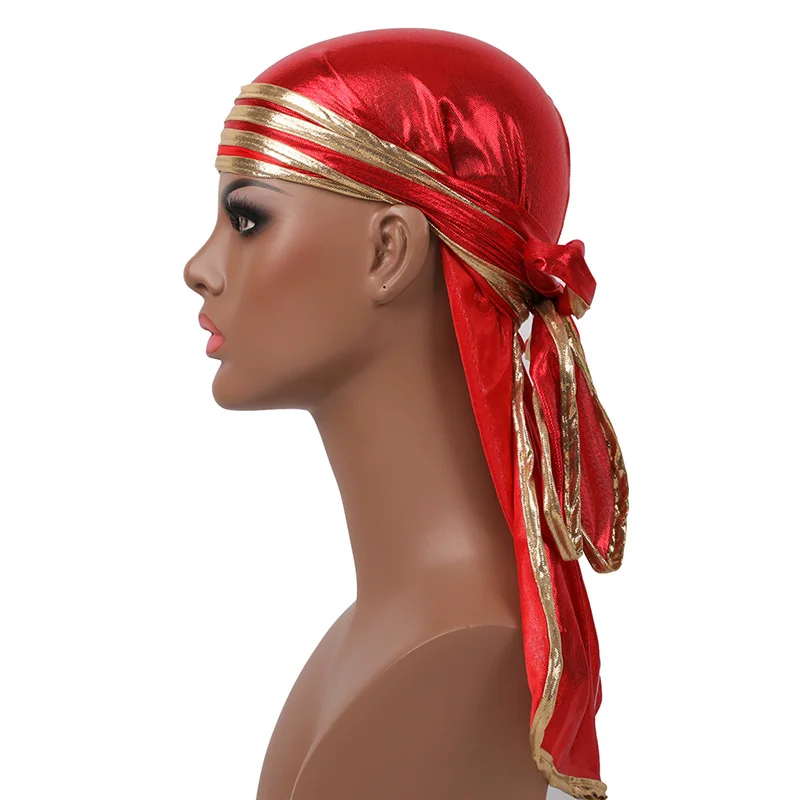 Мужская шапка-Бандана Durag шелковистая шапка-бандана в полоску повязка на голову |