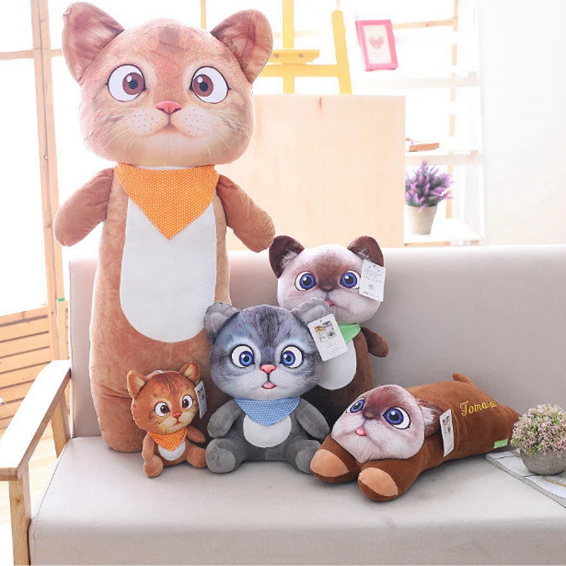 30 см симпатичная мягкая 3D имитация мягкой кошки игрушки двухстороннее сиденье