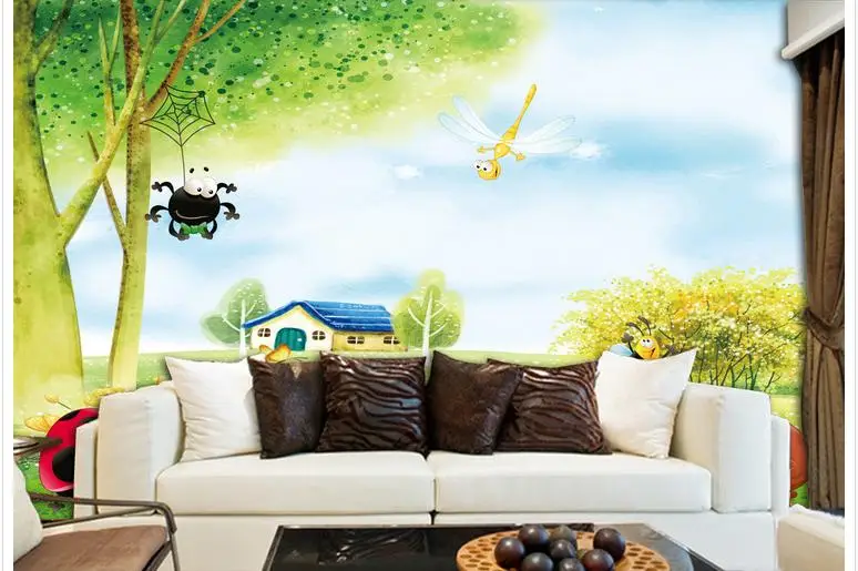 3d фотообои на заказ настенные фрески для детской комнаты Мультяшные 3D обои с