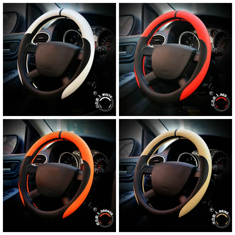 Чехол для автомобильного гоночного руля из искусственной кожи Cor Peugeot Ford Focus Skoda