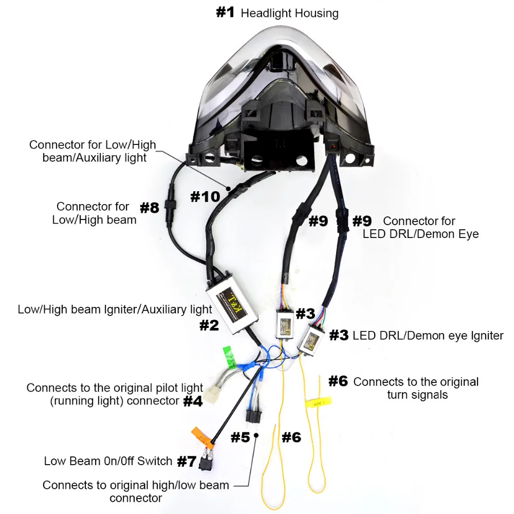 Передние фары KT для мотоцикла Suzuki GW250 GSR250 2013+ HID Проектор Светодиодный (LED) Глаз