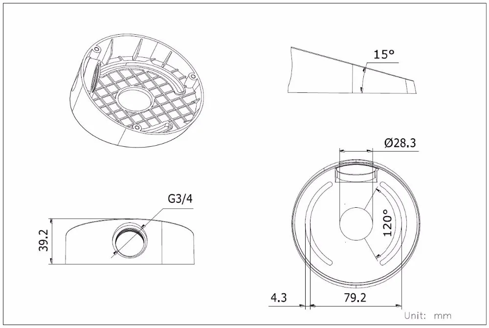 Купольная кронштейн IP камеры DS-1259ZJ потолка кронштейна для DS-2CD31 и DC-2CD21 серии безопасности Камера