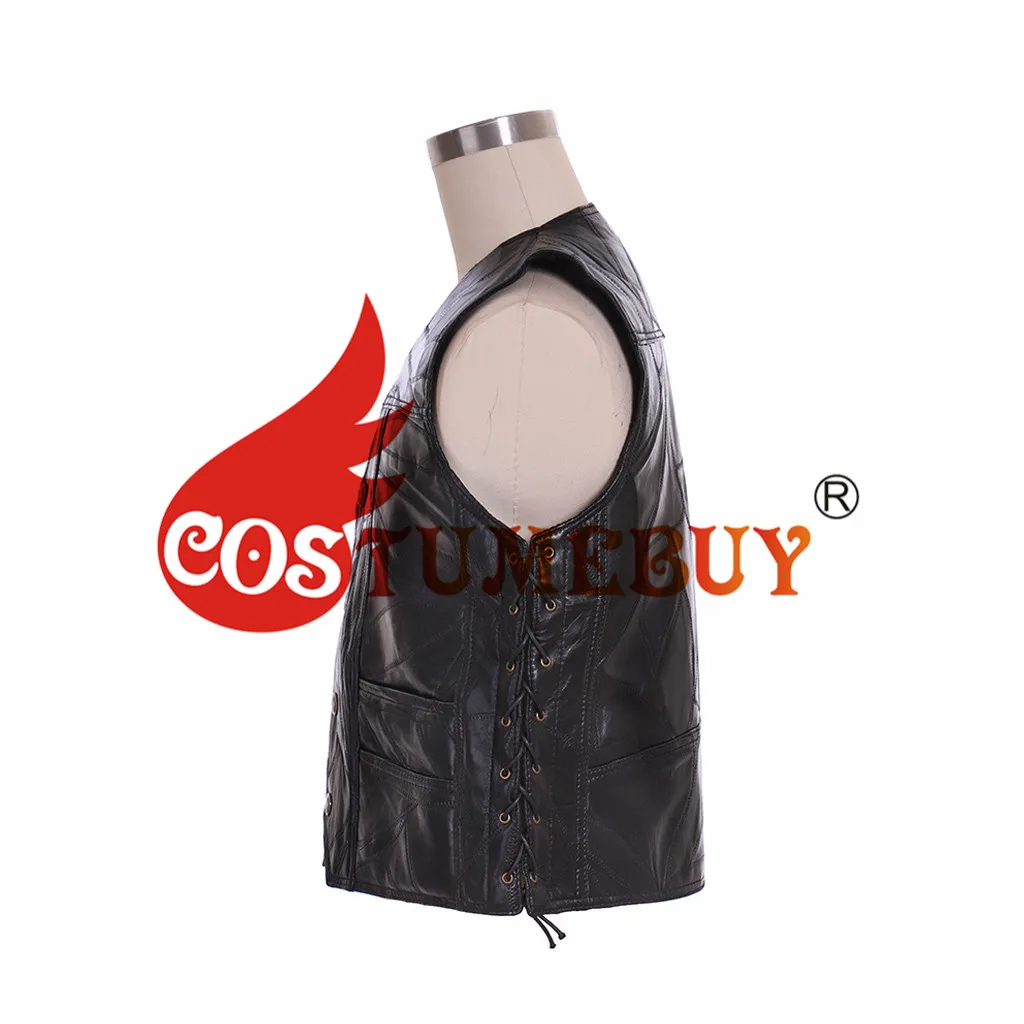 Байкерский жилет CostumeBuy с нашивками Мотоциклетные Куртки из натуральной овечьей