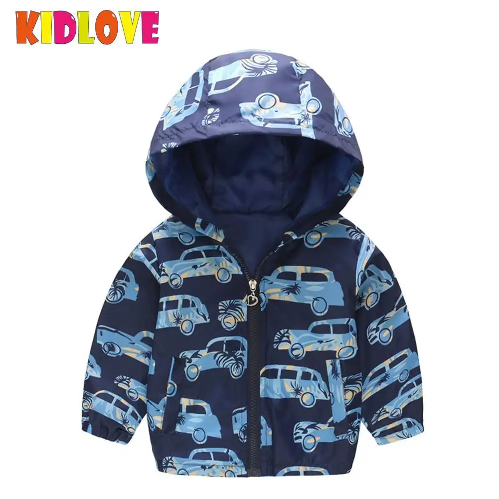 Kidlove дети мальчик куртка с капюшоном пальто принтом милый мультфильм Топ для