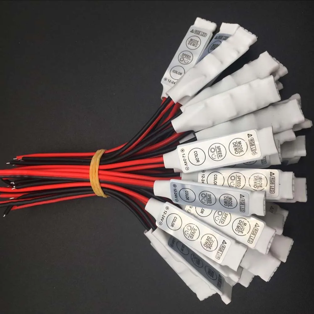12 В мини 3 клавиши один RGB цвет светодиодный контроллер Яркость Диммер для LED 3528 5050