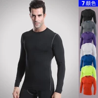 fitness compression shirt mens gyms t shirts bodybuilding clothing male quick drying long sleeve tshirt slim fit tops