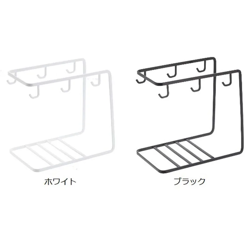 

Iron Art kitchen organizer with 6 hooks kitchen cup storage rack plate scissors kitchen organizer Mug Dish Holder Drain rack