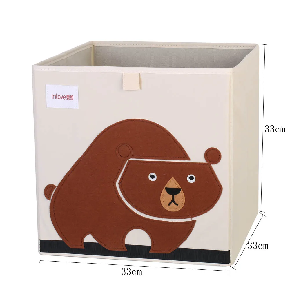 Brown bear 3d мультяшный ящик для хранения животных, детский игрушечный Органайзер, складная корзина для хранения одежды, офисный органайзер, шкаф для хранения, полка для книг - Цвет: Brown bear
