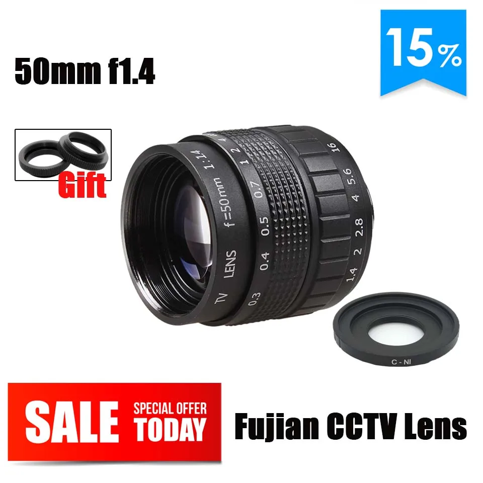 Фуцзянь 50 мм F1.4 CCTV объектив C N1 Адаптер макро кольцо для Nikon 1 J5 S2 J4 V3 AW1 S1 J3 V2 J2 J1 V1 к