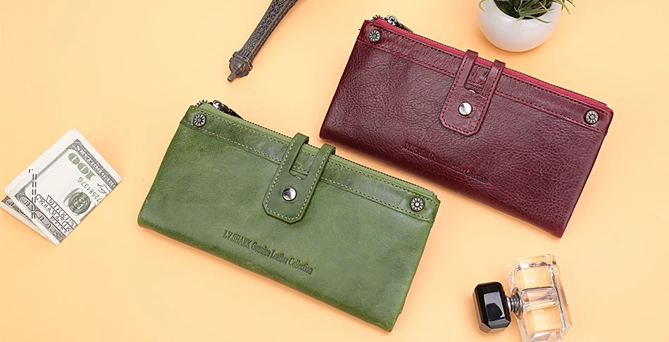LY. SHARK, длинный женский кошелек из натуральной кожи, красный кошелек, Женский кошелек для монет, кошелек для денег, женский клатч, кошелек для телефона, кредитный держатель для карт