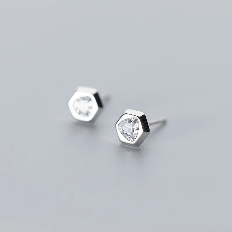 Мужские серьги-гвоздики S925 Tremella Корейская версия Модные Простые геометрические