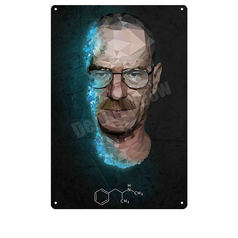 S Винтажная металлическая Жестяная Табличка с надписью «Breaking Bad» для паба, бара, казино, клуба, декоративная тарелка, рисунок Гейзенберга, настенные художественные наклейки для фильмов, N279 - Цвет: S