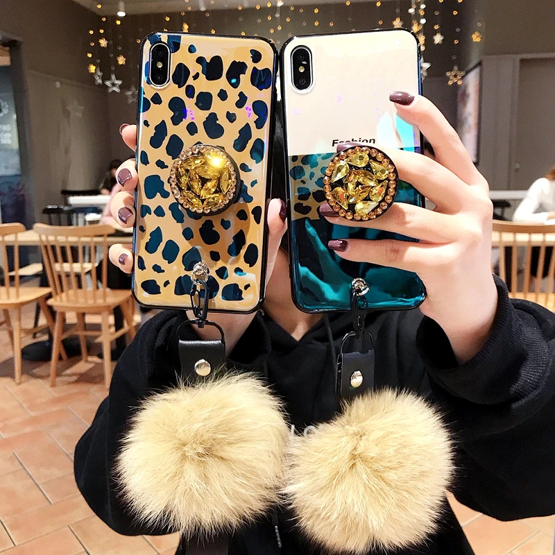 For Samsung Galaxy A9 2018 Case Cute fleck pattern soft Silicone Cover 3D Diamond drill flower ring |