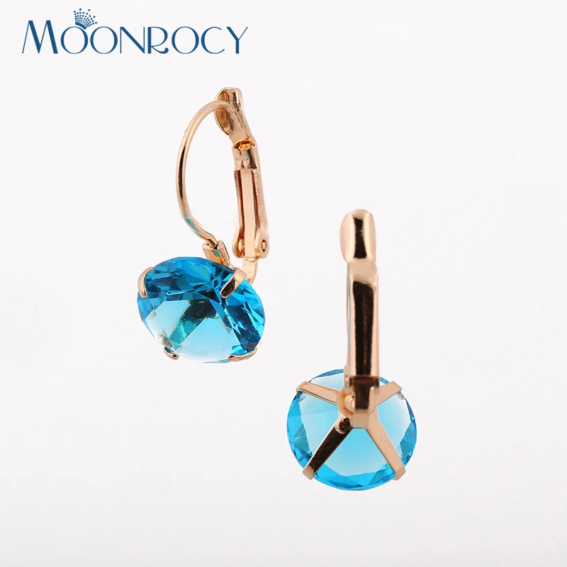 MOONROCY модные ювелирные изделия оптом цвета розового золота CZ Синие красные
