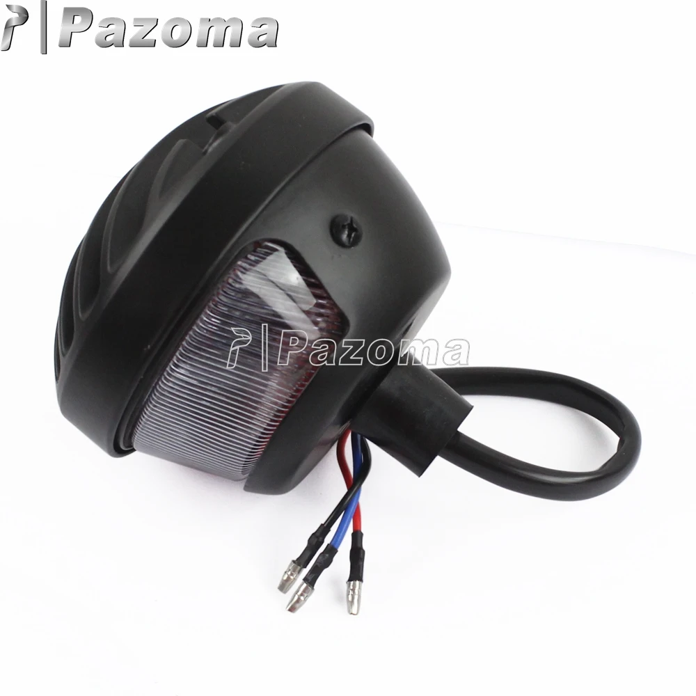 Black Motorcycle Aluminum Grille Shade Tail Stop Brake Light License Plate for Harley Chopper Bobber Cafe Racer Taillight |