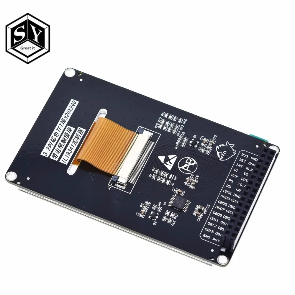 1 шт. Great IT 3,2 дюймов lcd TFT с сопротивлением сенсорный экран ILI9341 для STM32F407VET6 макетная плата черный