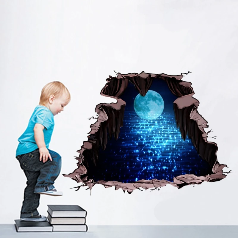 Новый 3D звезда пол Съемный Wall Art Виниловые наклейки на стены Наклейка стену