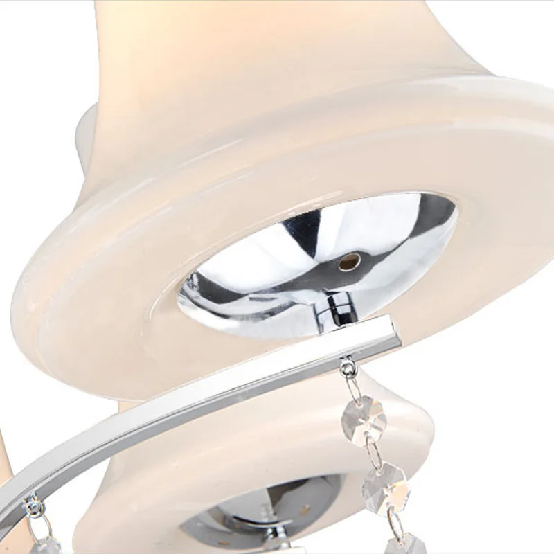 Современные хрустальные люстры с 3 лампочками со стеклянными оттенками