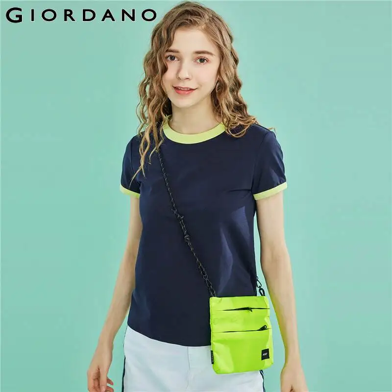 Giordano женская футболка с короткими рукавами и круглым вырезом выполнена из
