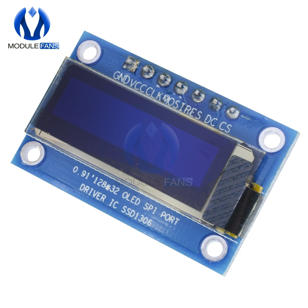 0 91 дюймовый SPI 128x32 Белый OLED ЖК дисплей DIY модуль SSD1306 Драйвер IC DC 3 V 5V для Arduino PIC