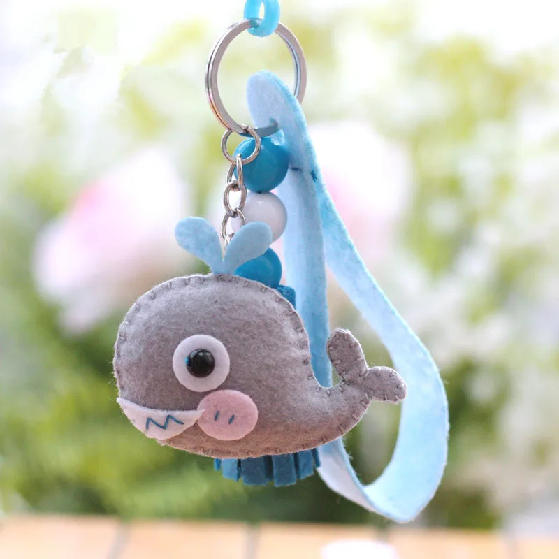 Kawaii КИТ ремесло наборы кукла брелок цепь ручной работы швейная ткань Ремесленная игрушка Войлок животные подвеска на рюкзак DIY посылка для влюбленных
