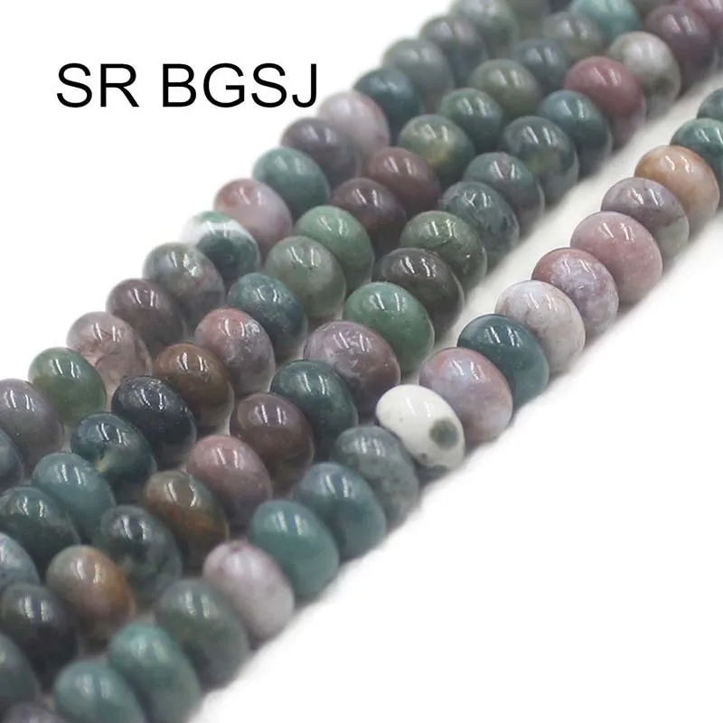 Бесплатная доставка 5x8 мм Оптовая торговля Rondelle индийский агат оникс натуральный