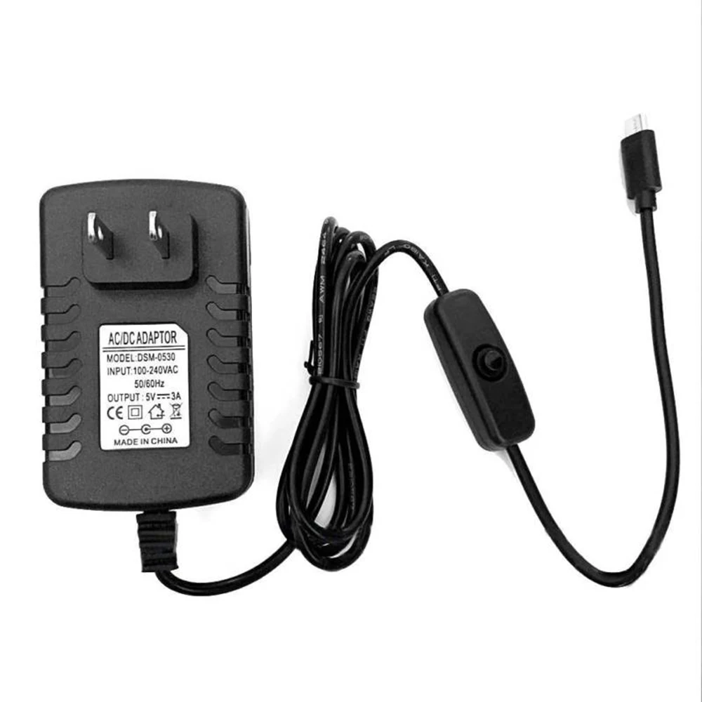 5V 3A Micro USB блок питания зарядное устройство адаптер ВКЛ ВЫКЛ переключатель для