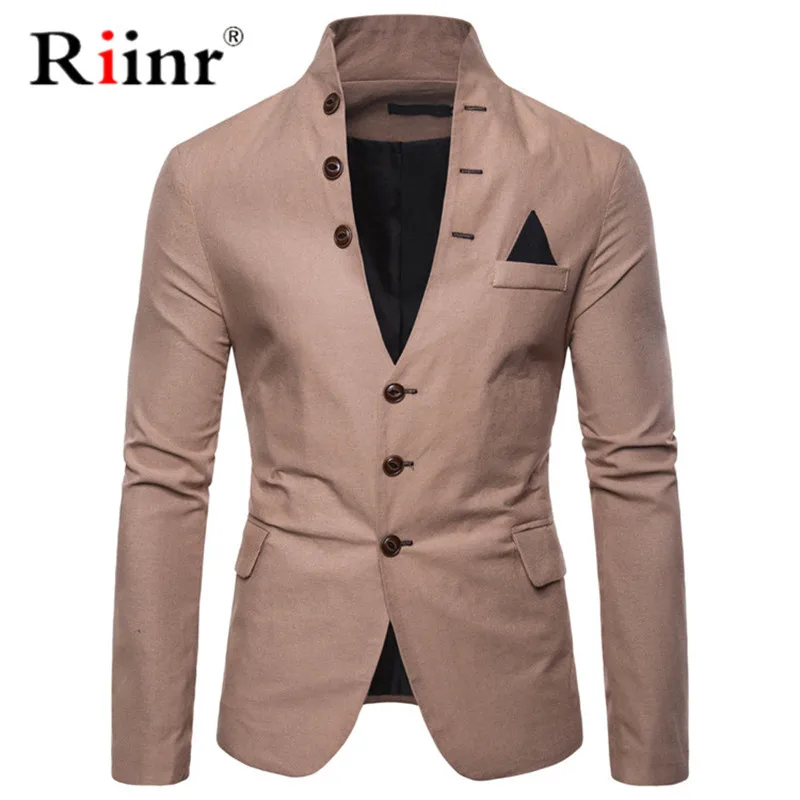 Riinr, Новое поступление, роскошный мужской блейзер, модный бренд, высокое качество, хлопок, Слим Фит, мужской костюм, Terno Masculino, блейзеры для мужчин