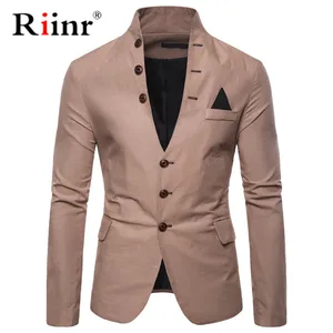 Riinr, Новое поступление, роскошный мужской блейзер, новый модный бренд, высокое качество, смесь хлопка, приталенный мужской костюм, Terno Masculino, мужские блейзеры