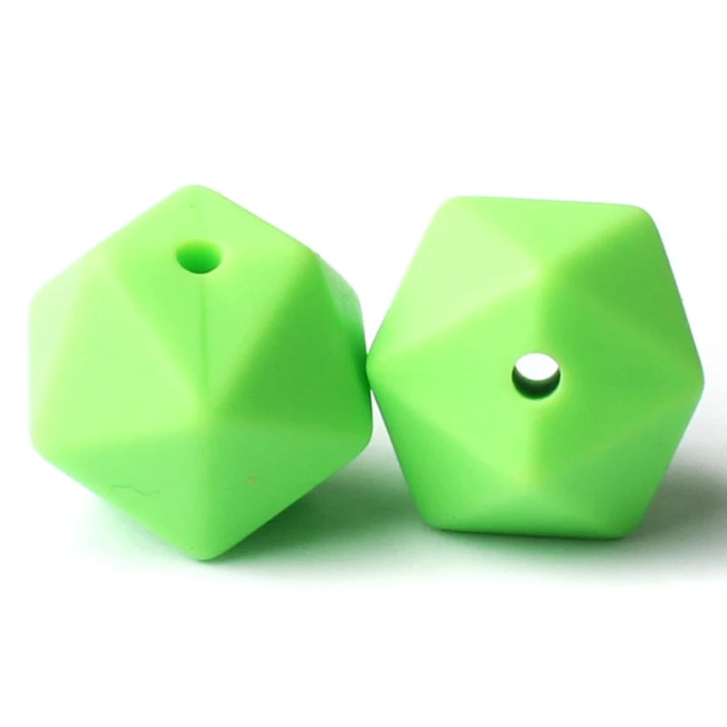 59 10 шт. 14 мм Icosahedron Силиконовые Бусины Пищевой класс Детские Прорезыватели для зубов BPA бесплатные Детские трофеи для цепочка для детской соски изготовление - Цвет: 59