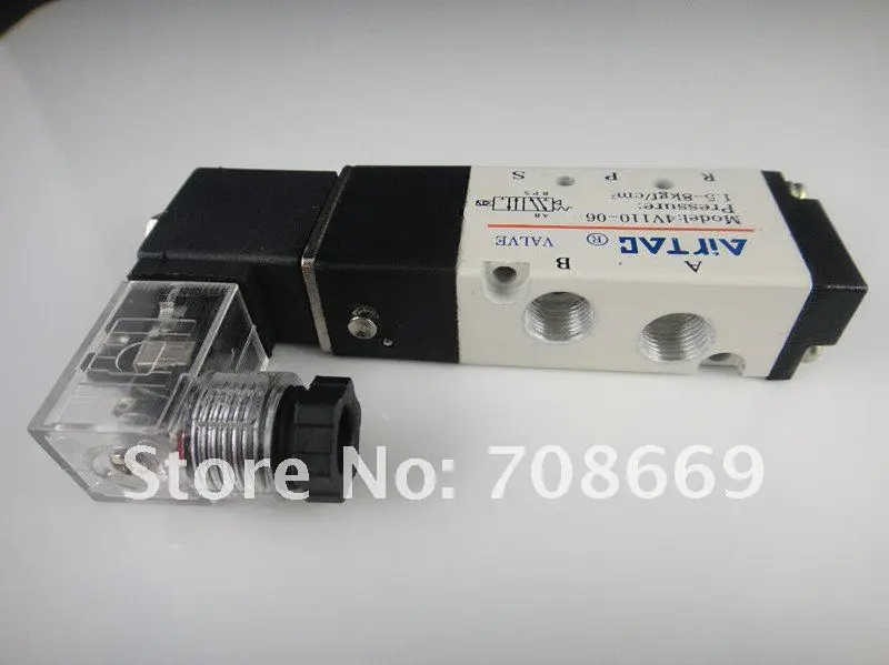 4V110-06 5Ports2Position одинарный соленоид Пневматический воздушный клапан 1/8 BSPT DC24V |