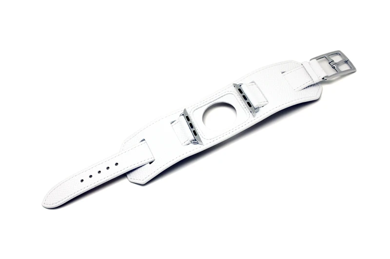 White URVOI манжета для наручных часов Apple Watch, версии 5, 4, 3, 2, ремешок для наручных часов iwatch, ремень для часы Hermes Качество Натуральная английская соль роскошный кожаный ремешок - Цвет ремешка: White
