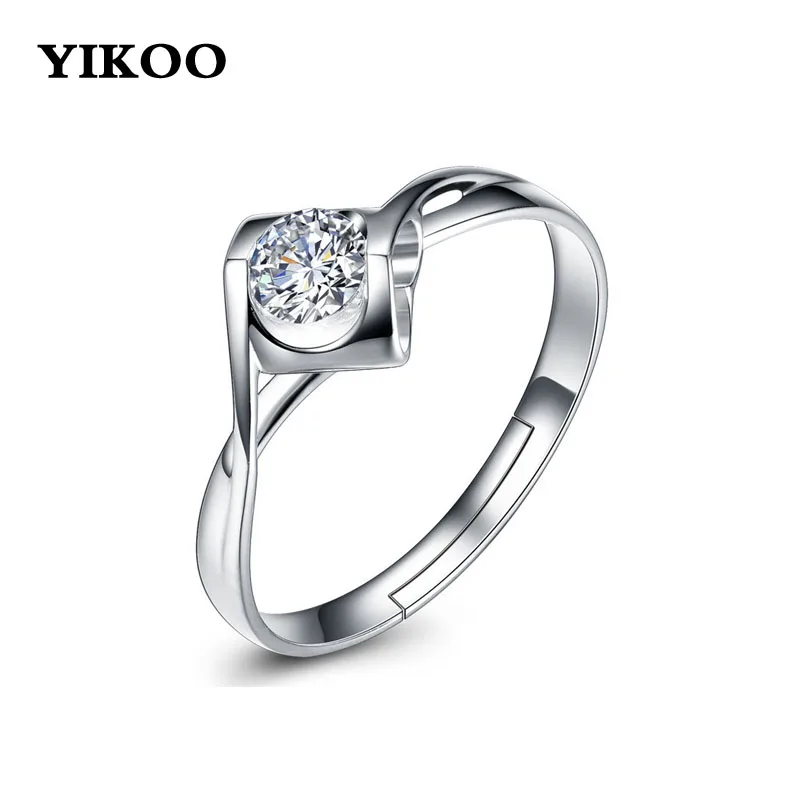 YIKOO романтическое серебряное обручальное кольцо изысканное серебро 925 пробы Bijoux