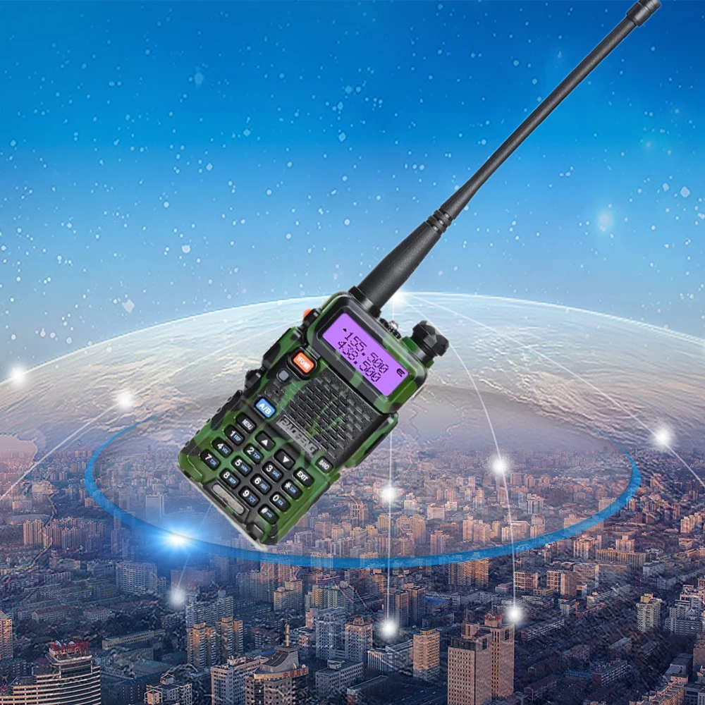 BAOFENG UV-5R портативная рация двухстороннее радио fm-приемопередатчик двухдиапазонный DTMF кодированный VOX сигнал тревоги светодиодный фонарик ключ замок