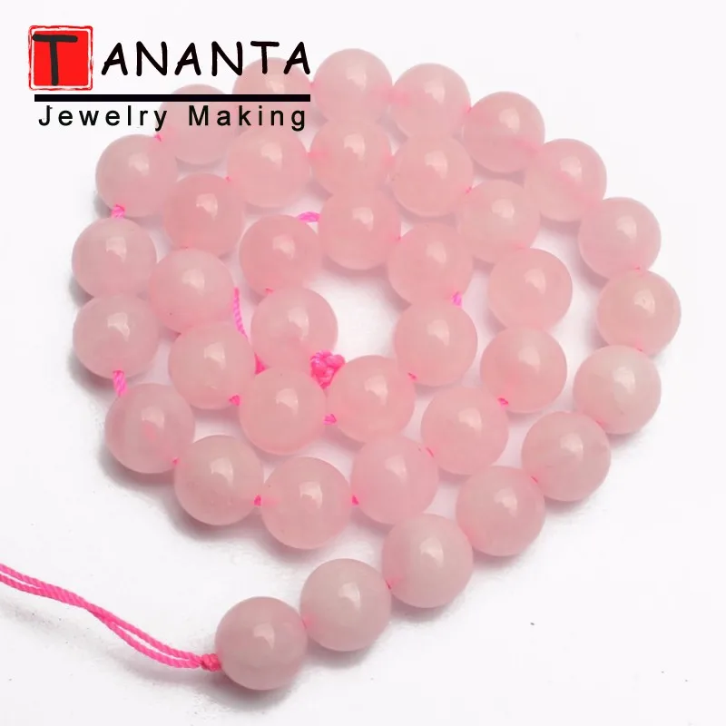 Rose Quartz 4 6 8 10 мм 15 ''Агаты бирюзой Песчаник серьги из натурального аметиста камень из натуральной лавы бусины для самостоятельного изготовления ювелирных изделий Цепочки и ожерелья браслета - Цвет: Rose Quartz