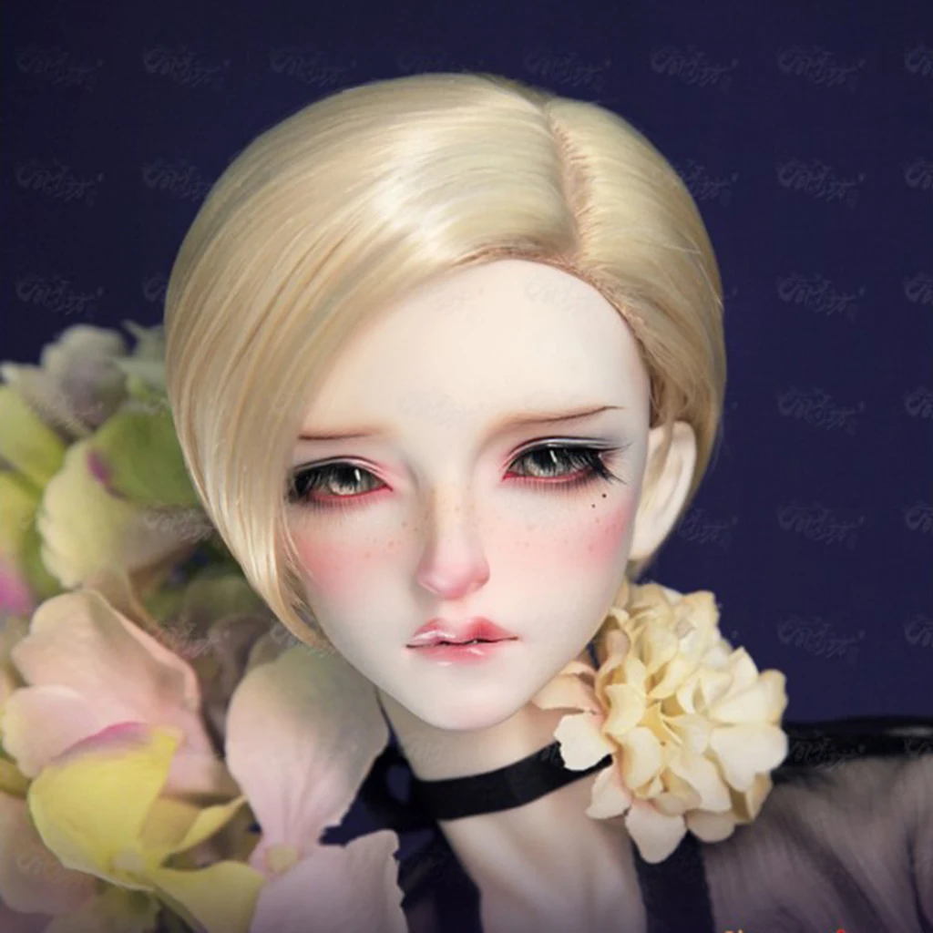 Модная Кукла мужского пола парик короткие волосы DIY Изготовление для 1/3 BJD куклы Accs светло-золотой