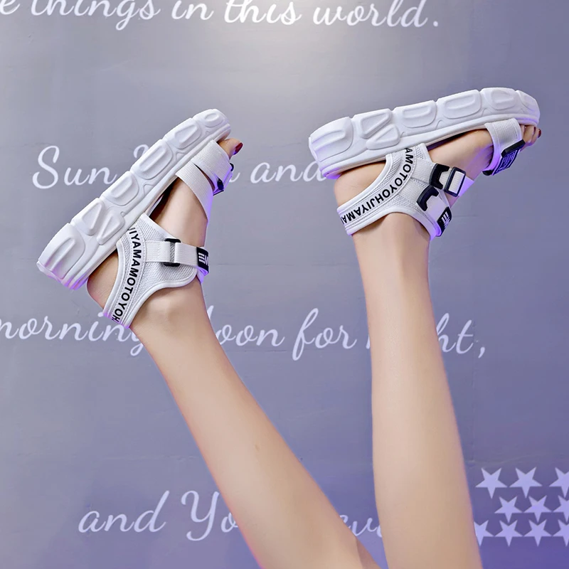Outdoor Women Casual Sport Sandals shoes fashion Height Increase women sandals ladies PU leather platform Casual shoes 35-39