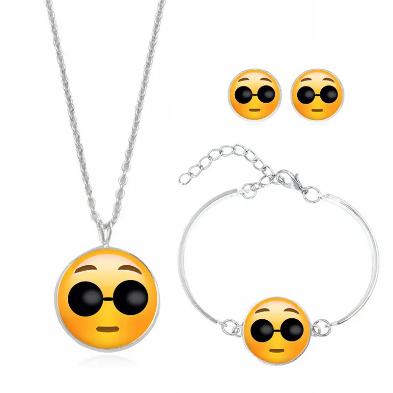 Макси заявление сплава emoji колье Цепочки и ожерелья Серьги браслет воротник