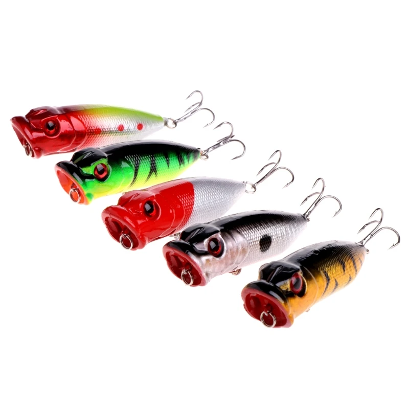 5 шт. 13 г 6 см плавающая приманка-Поппер приманка крючки Crankbait дропшиппинг | Спорт и