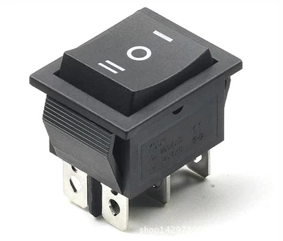 

1pc DIY Rocker Switch Power Switch Boat 3 Position 6Pin Button Latching with Lamp Light KCD4 16A 250VAC/ 20A 125VAC On-Off-on