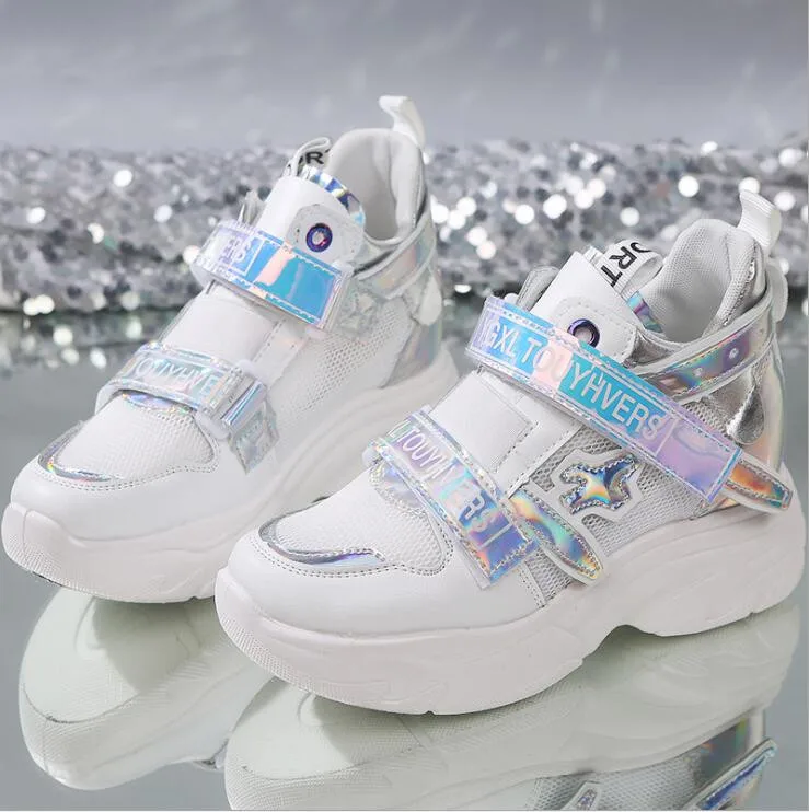 Женские кроссовки на платформе белые повседневные кожаные Chaussure Femme 2019 | Обувь