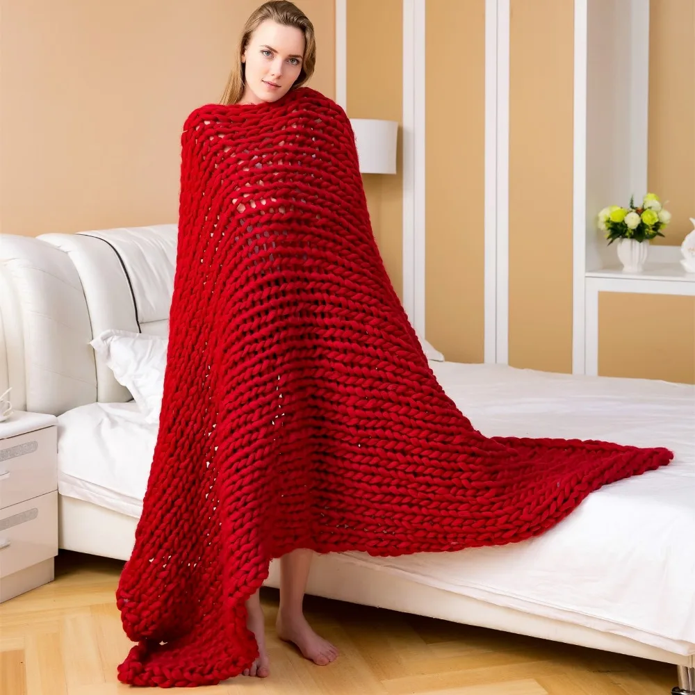 Цвет красного вина одноцветное шерсть мериноса Пряжа для Вязание руки толстые