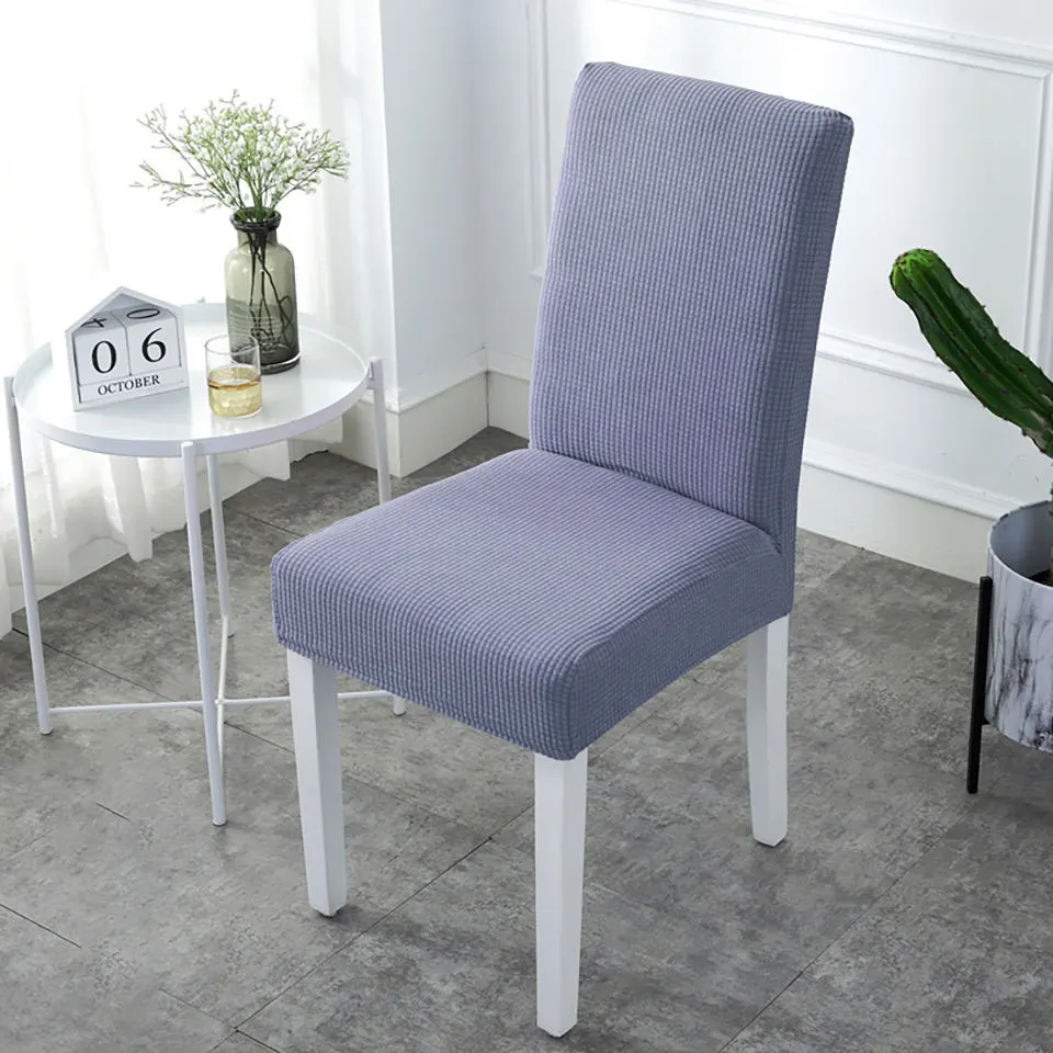 Light gray Супер мягкие флисовые ткани эластичные чехлы на кресла спандекс чехлы на стулья для столовой/кухни чехлы на кресла стрейч со спинкой - Цвет: Light gray